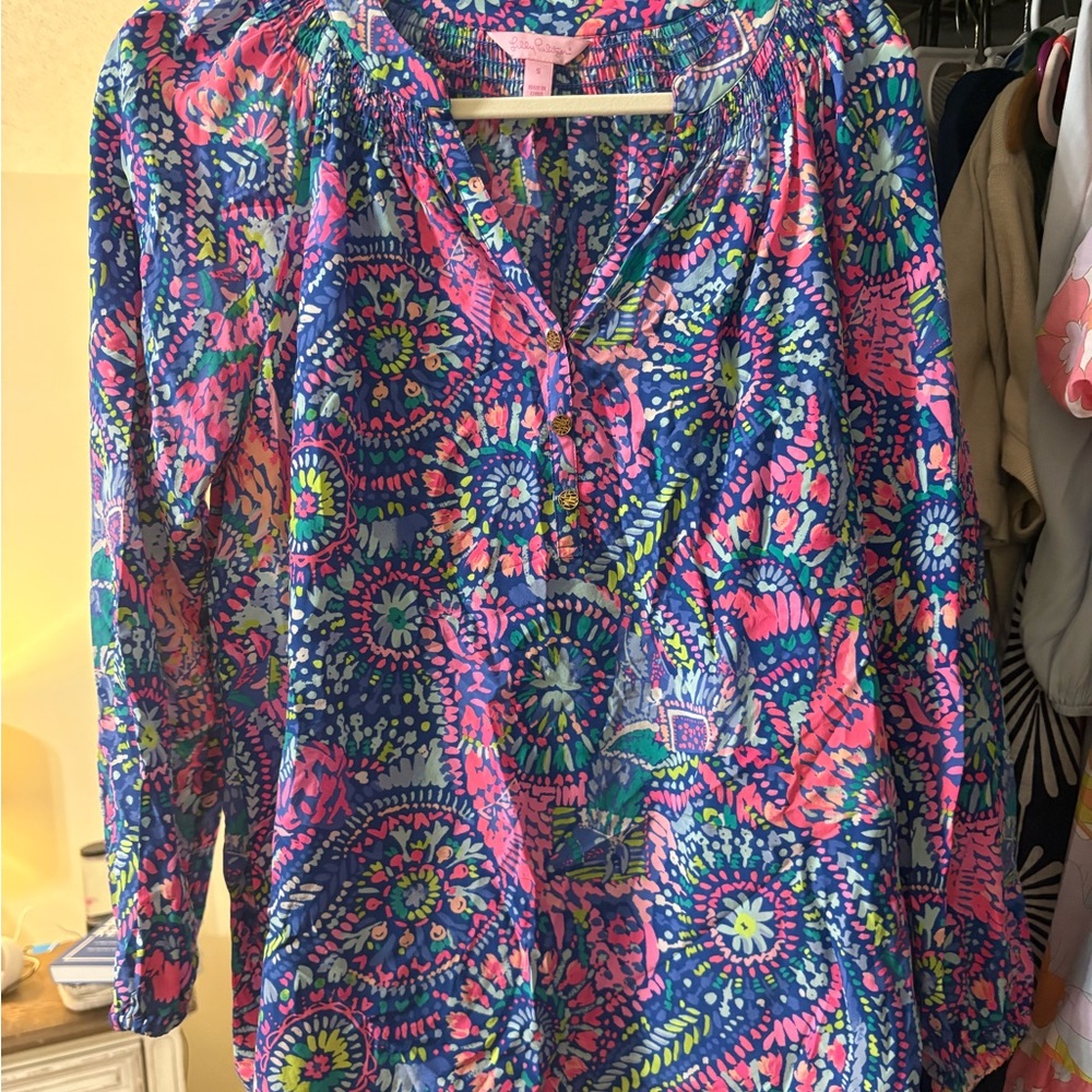 Lilly Pulitzer Women’s Elsa Silk Top Small - Picture 2 of 2